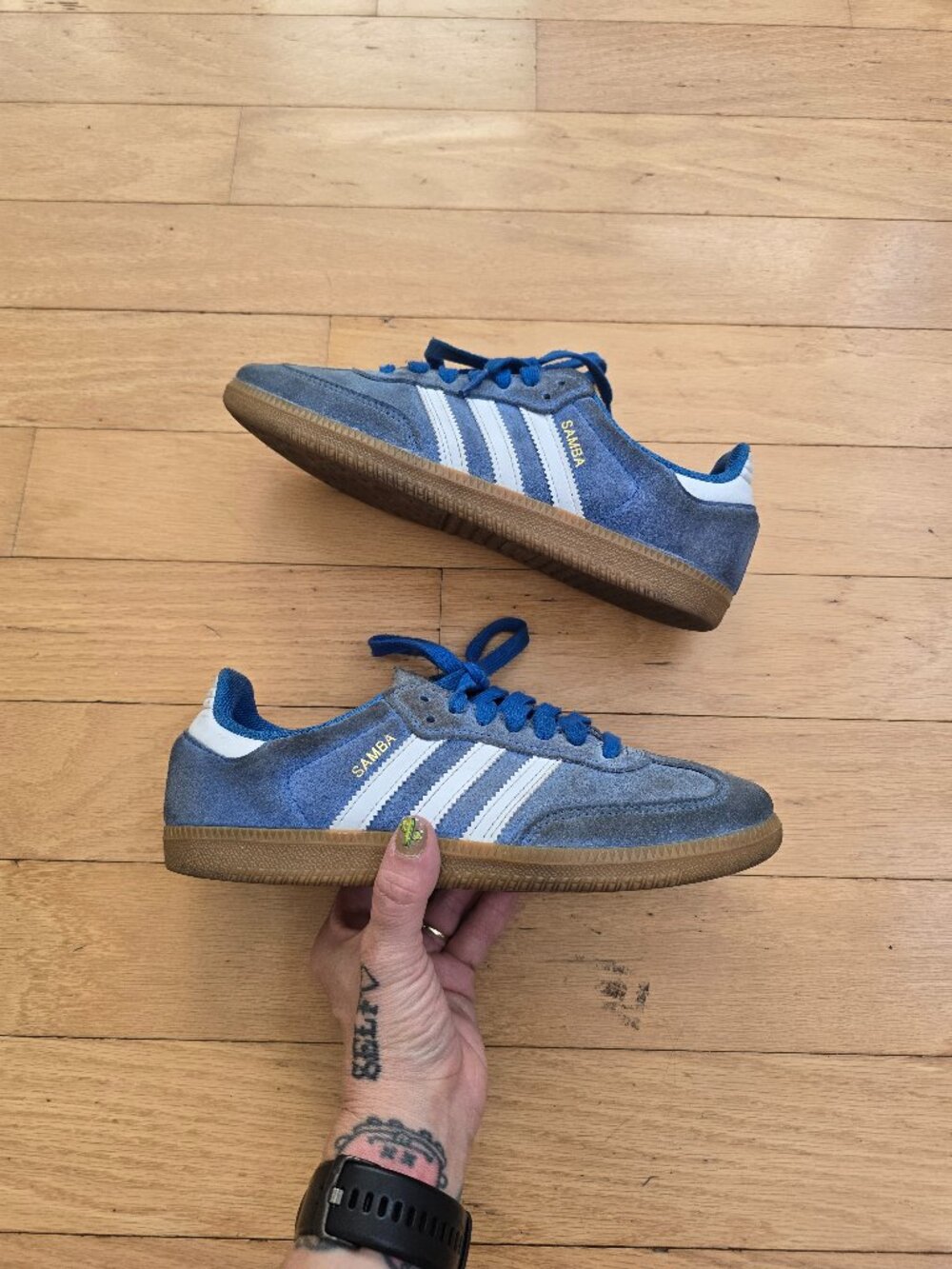 Adidas | Samba ADV 'Blue Bird Gum' suede skater sneakers | WMS 8 - Picture 3 of 11